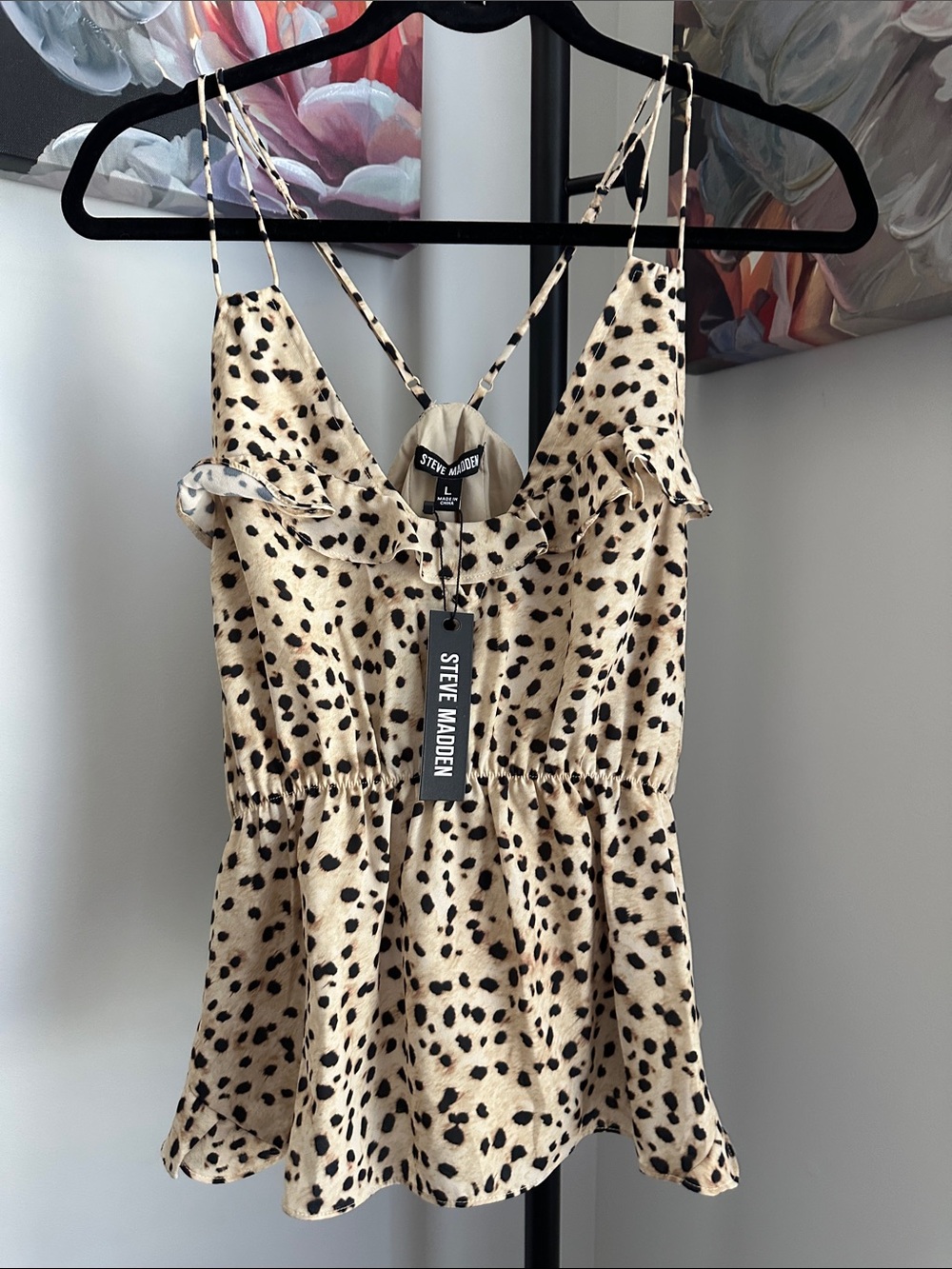 Steve Madden Leopard-Print Ruffle Camisole